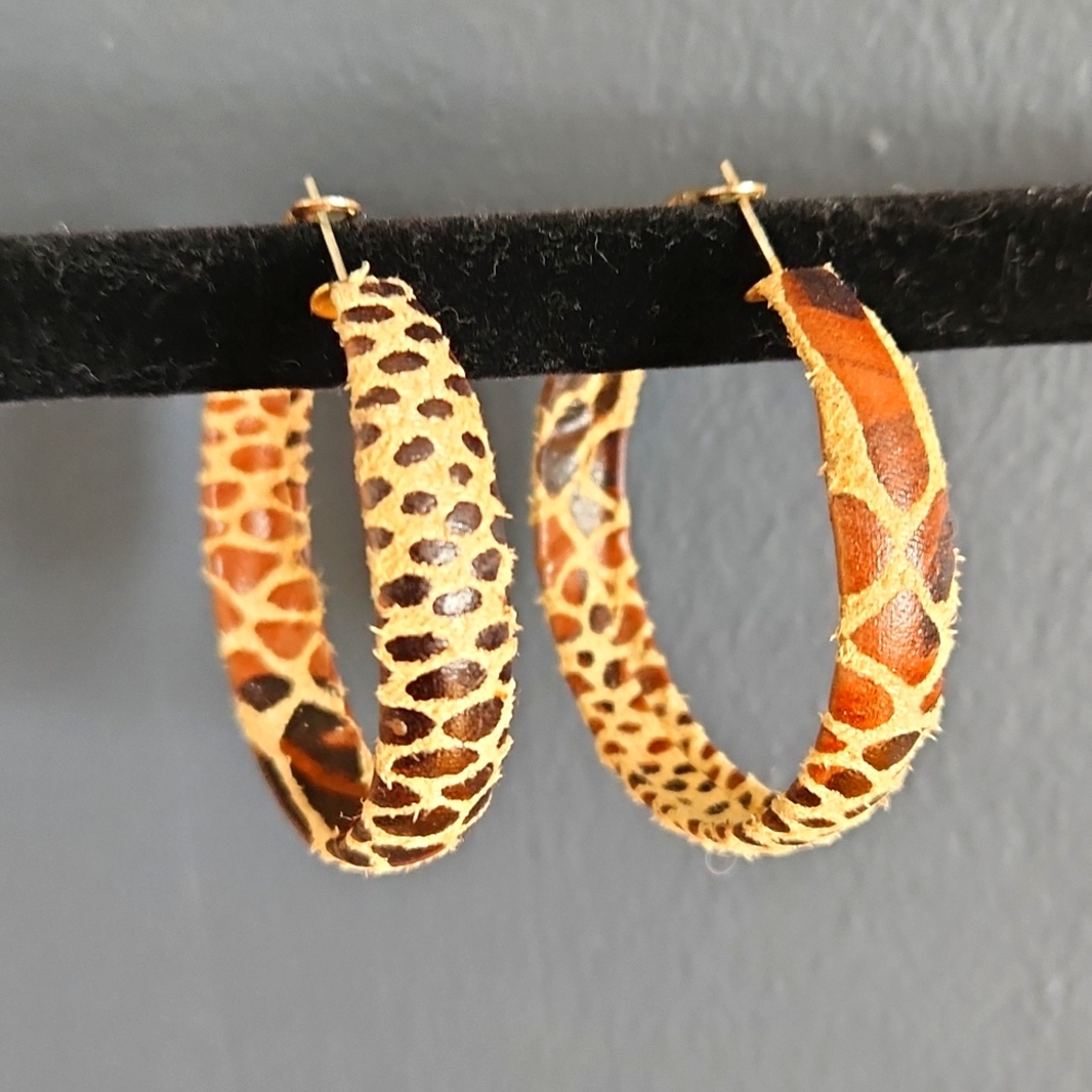 Animal print hoops